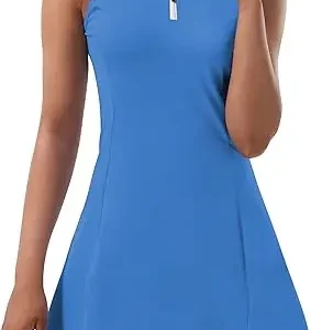 Tennis Dress for Women, Tennis Golf Dresses with Built in Shorts and Pockets for Sleeveless Workout athletic Dresses